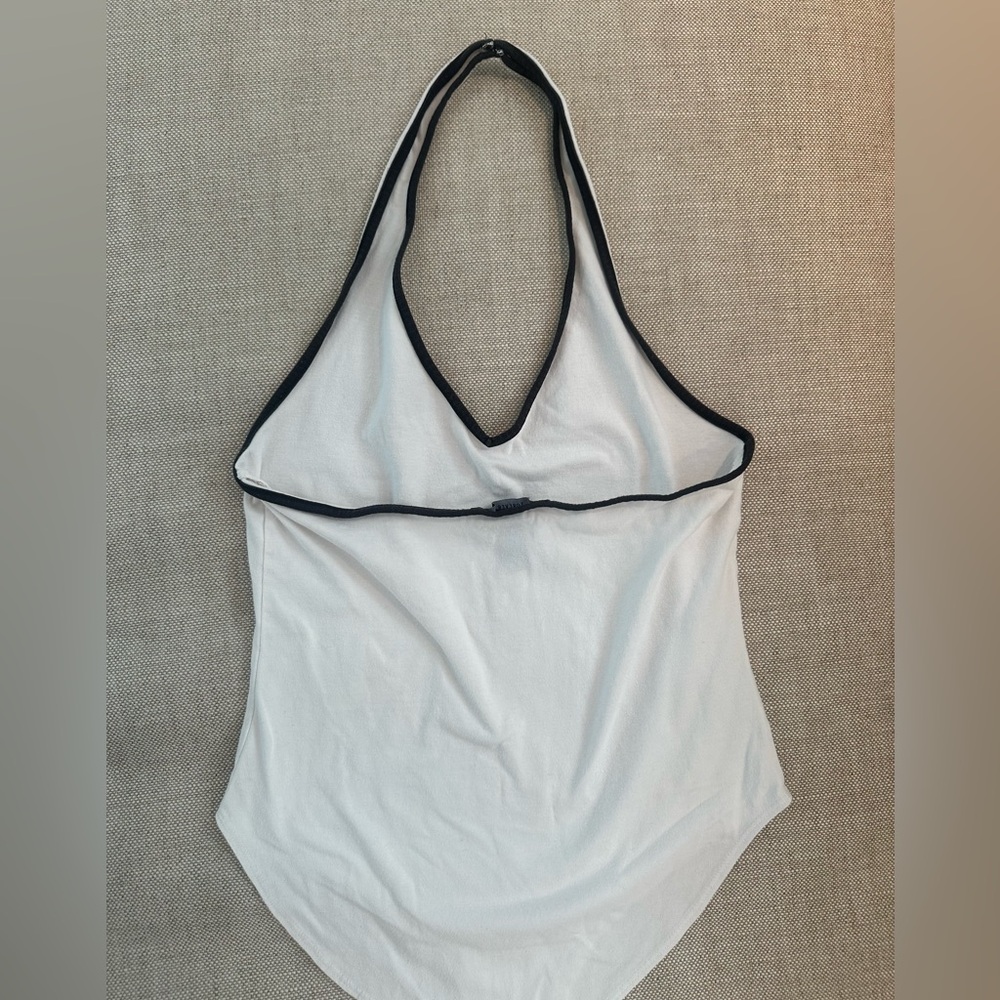 Contrast Rim Body Suit Halter - Picture 2 of 4